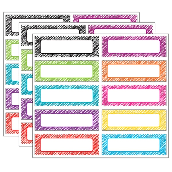Teacher Created Resources Labels Magnetic Accents, Scribble, 20 Per Pack, Set Of 3 Packs