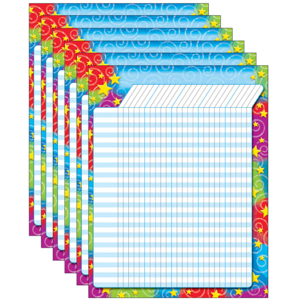 TREND Incentive Chart, Stars N Swirls, 17in x 22in, Pack Of 6