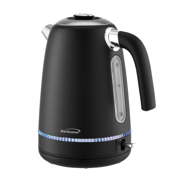 Brentwood 1500W 7-Cup Cordless Electric Stainless-Steel Kettle, Black