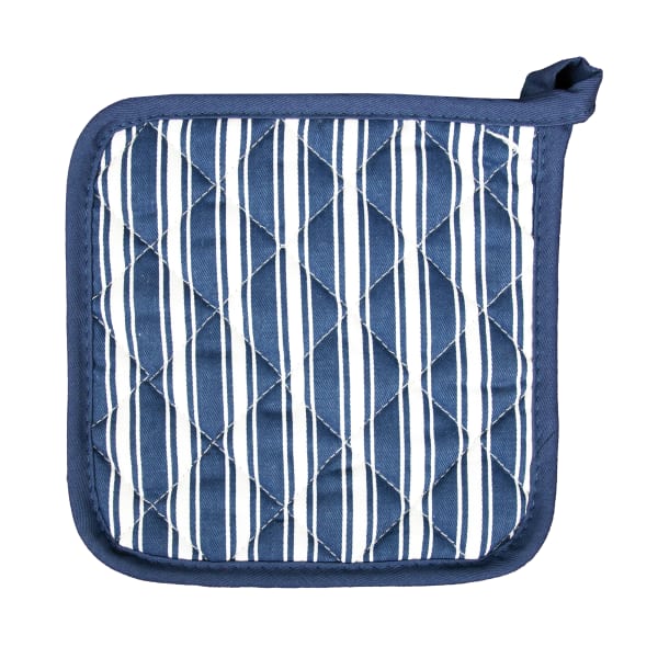Better Houseware Striped Pot Holder, 7in x 7in, Blue