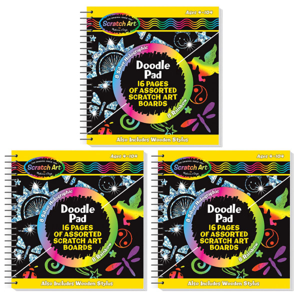 Melissa & Doug Scratch Art Doodle Pad, 5.7in X 5.5in, Pack Of 3