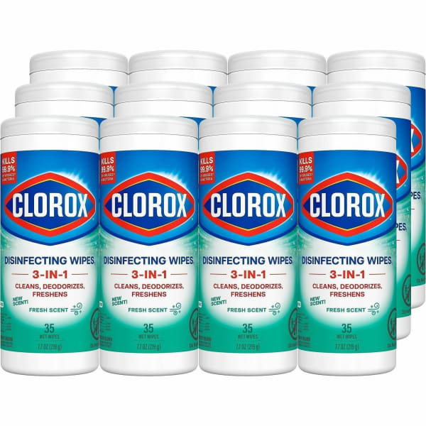 Clorox Disinfecting Cleaning Wipes, Fresh Scent, 420 Sheets Per Canister, Case Of 35 Canisters