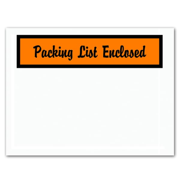 Tape Logic "Packing List Enclosed" Envelopes,Panel Face, 4 1/2in x 6in, Orange, Pack Of 1,000