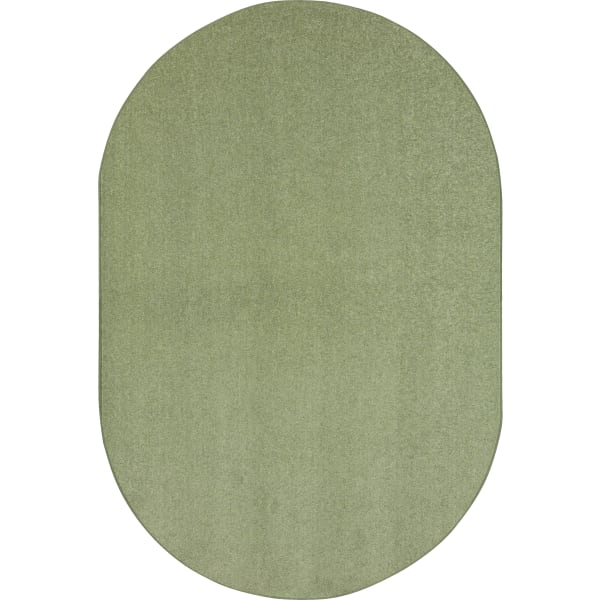 Joy Carpets Kids Essentials Oval Area Rug, Endurance, 6ft x 9ft, Sage