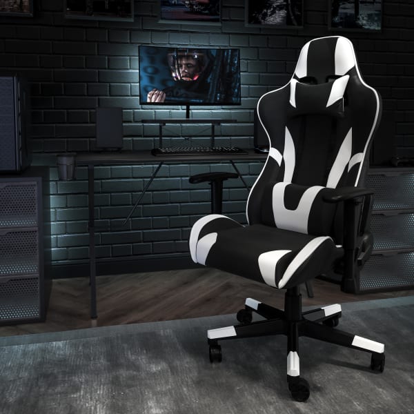 Flash Furniture Gaming Desk And Reclining Chair Set With Cup Holder, Headphone Hook & Monitor/Smartphone Stand, Black