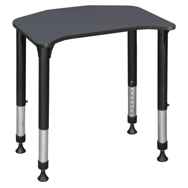 Regency Ferris 26inW Height Adjustable Student Activity Desk, Gray/Black