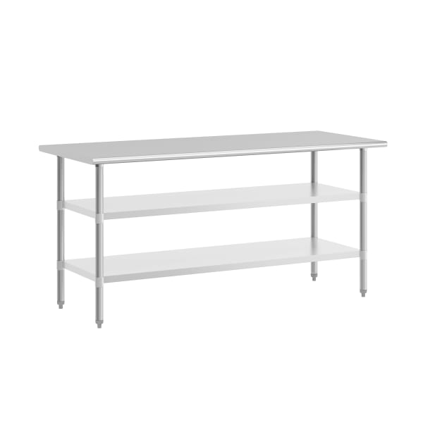 Flash Furniture Stainless Steel Work Table, 34-1/2inH x 72inW x 24inD, Silver