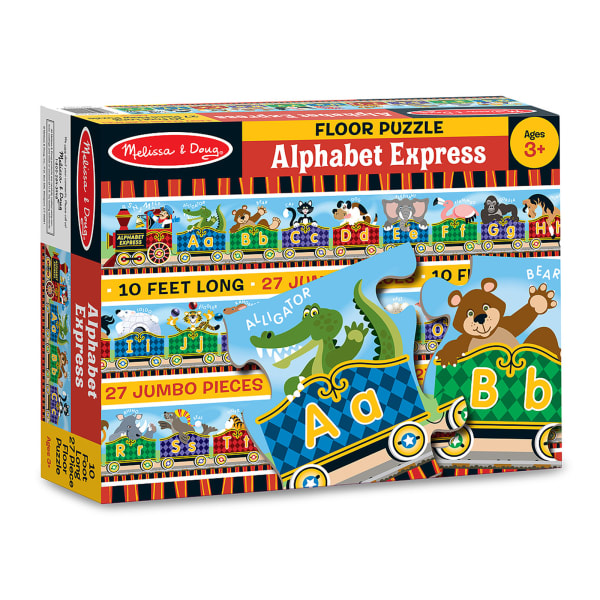 Melissa & Doug Alphabet Express Floor Puzzle, 10ft X 6-1/2in, 27 Pieces