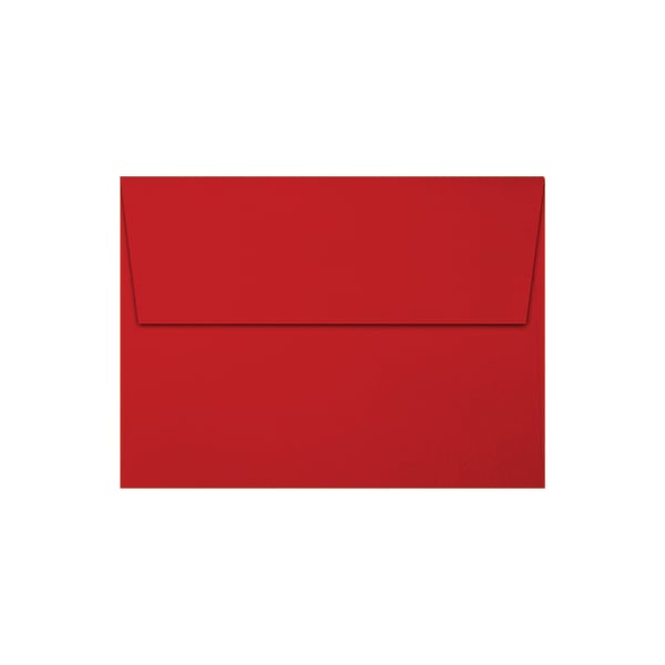 LUX Invitation Envelopes, A6, Gummed Seal, Holiday Red, Pack Of 50
