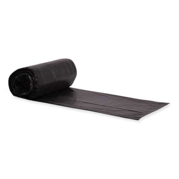 Heritage Eco Blend Max Can Liners, 33 gal, 0.8 mil, 33in x 39in, Black, 25 Bags/Roll, 8 Rolls/Carton