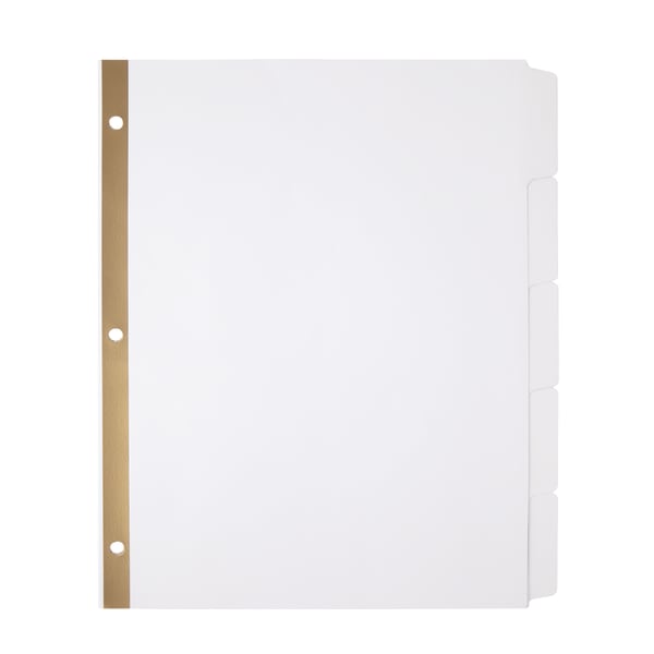 Office Depot Brand Erasable Big Tab Dividers, 5-Tab, White, Pack Of 2 Sets