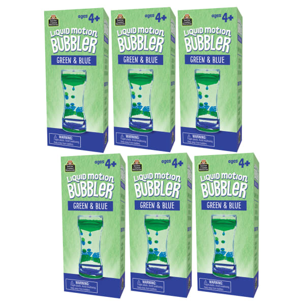 Teacher Created Resources Liquid Motion Bubbler, Green & Blue, Pack Of 6