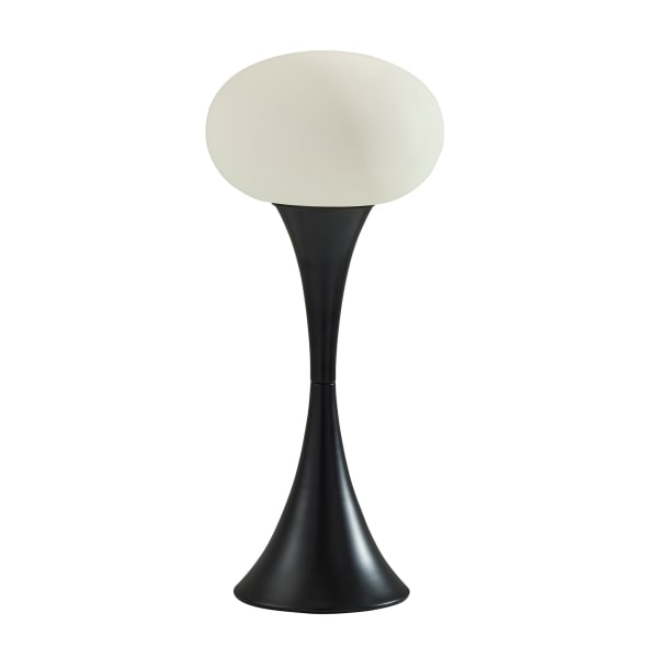 Adesso Otis Table Lamp, 19inH, Frosted Shade/Black Base