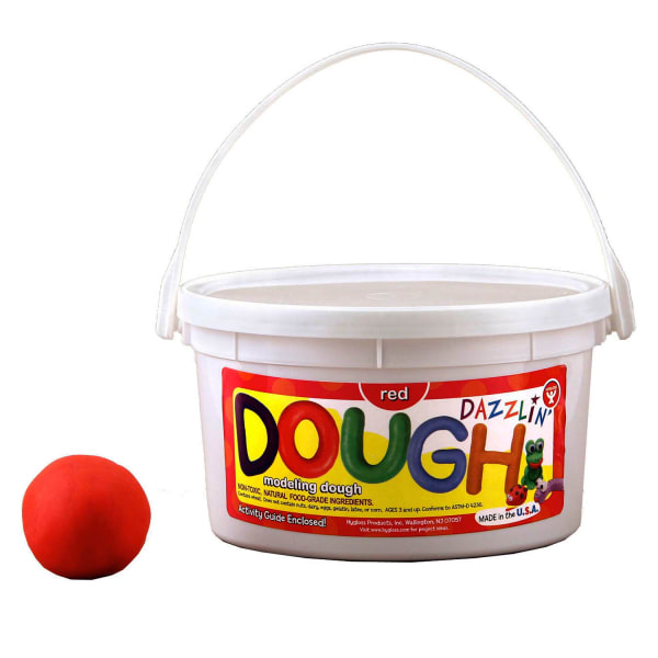 Hygloss Dazzlin Dough, 3 Lb Tub, Red, Pack Of 3 Tubs