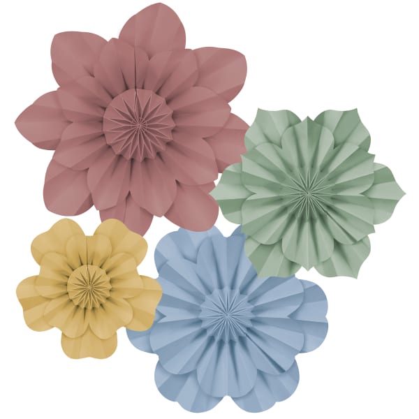 Teacher Created Resources Paper Flowers, Cottage Charm, Pack Of 4 Flowers