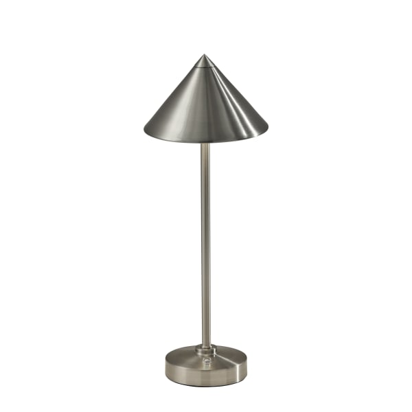 Adesso Ritchie LED Cordless Indoor/Outdoor Table Lamp, 16inH, Brushed Steel