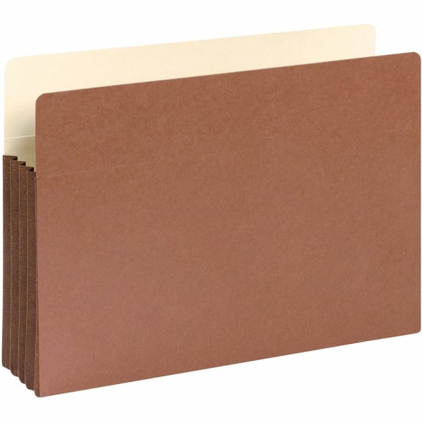 Smead Easy-Access Top-Tab Tyvek File Pockets, Legal Size, 3 1/2in Expansion, 30% Recycled, Redrope, Box Of 10