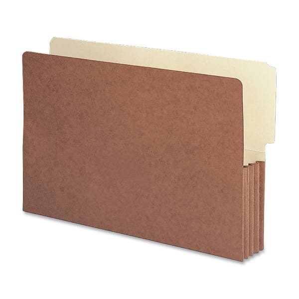Smead Redrope End-Tab File Pockets, Legal Size, 3 1/2in Expansion, 30% Recycled, Redrope, Box Of 10