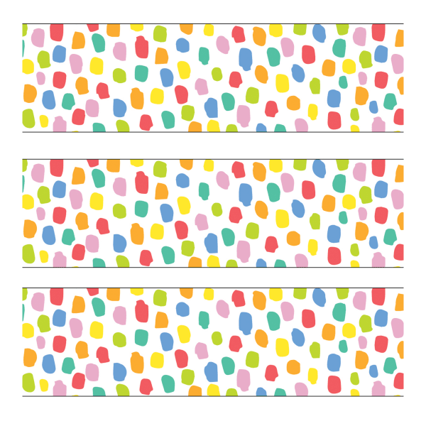 Creative Teaching Press EZ Borders, Colorful Messy Dots, 24 Borders Per Pack, Set Of 3 Packs