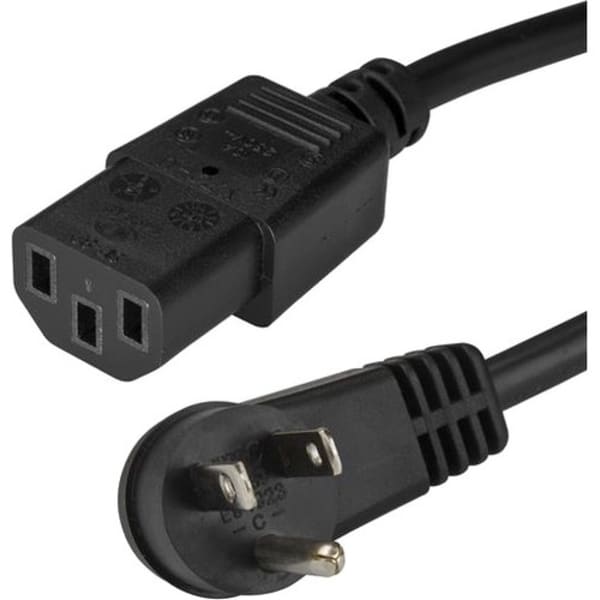 StarTech.com Right-Angle NEMA 5-15P To C13 Computer Power Cord, 6ft