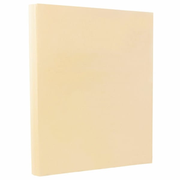 JAM Paper Vellum Bristol Card Stock, Cream, Letter (8.5in x 11in), 67 Lb, Pack Of 100