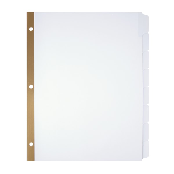 Office Depot Brand Erasable Big Tab Dividers, 8-Tab, White, Pack Of 2 Sets