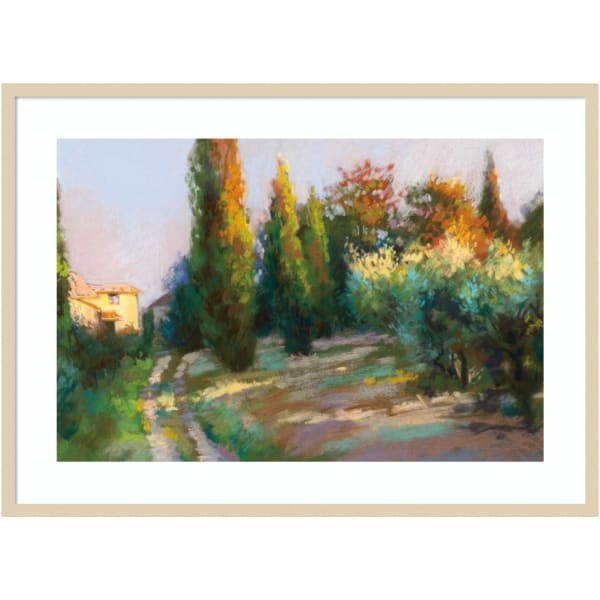 Amanti Art Villa Landscape by Christine Debrosky Wood Framed Wall Art Print, 41inW x 30inH, Natural