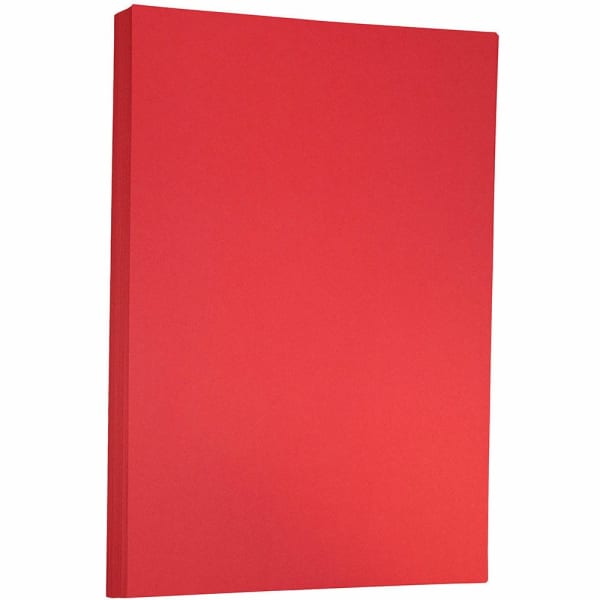 JAM Paper Card Stock, Red, Ledger (11in x 17in), 65 Lb, Pack Of 250