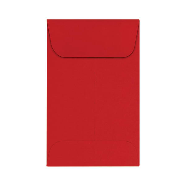 LUX Coin Envelopes, #1, Gummed Seal, Ruby Red, Pack Of 50