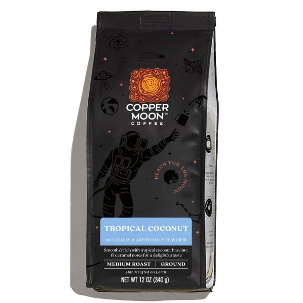 Copper Moon Coffee, Ground, Medium Roast, Tropical Coconut Blend, 12 Oz