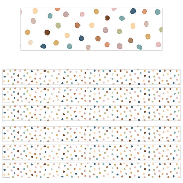 Teacher Created Resources Border Trim, Everyone Is Welcome Painted Dots, 35', Set Of 6 Packs
