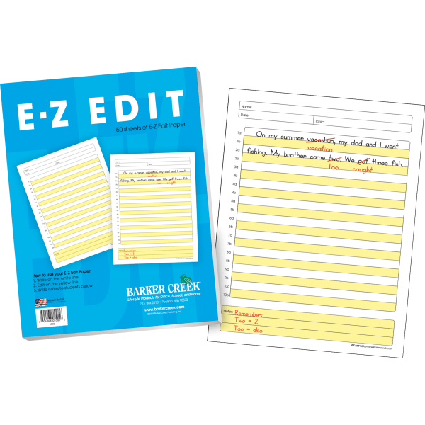 Barker Creek E-Z Edit Paper Set, Grades 1-College, 50 Sheets