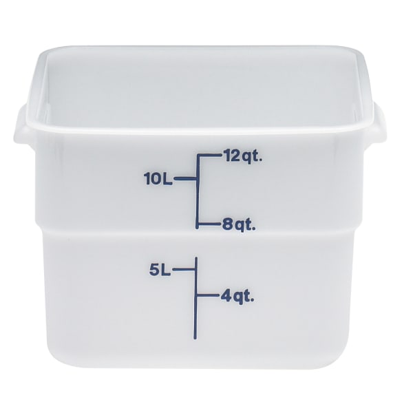 Cambro Poly CamSquare Food Storage Containers, 12 Qt, White, Pack Of 6 Containers