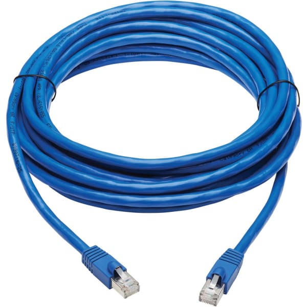 Tripp Lite Cat6a Patch Cable F/UTP Snagless w/ PoE 10G CMR-LP Blue M/M 20ft - 20 ft Category 6a Network Cable - 1.25 GB/s - Shielding - Blue