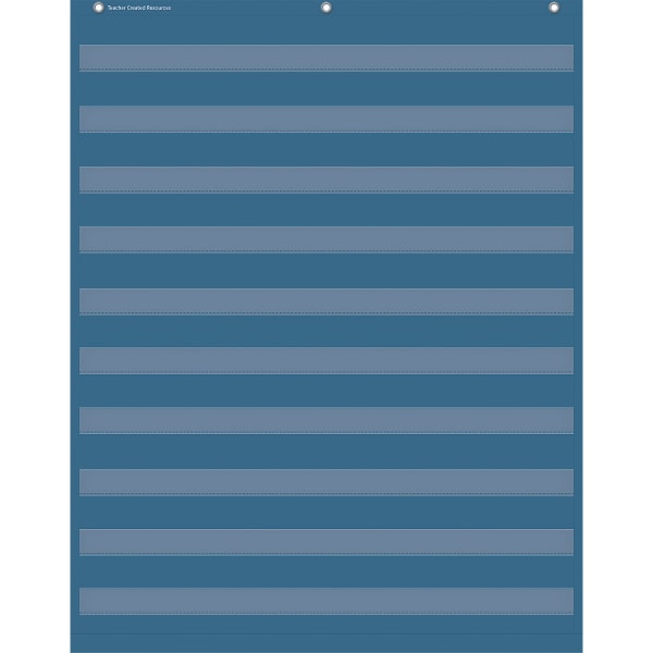 Teacher Created Resources 10 Pocket Chart, 34in x 44in, Slate Blue