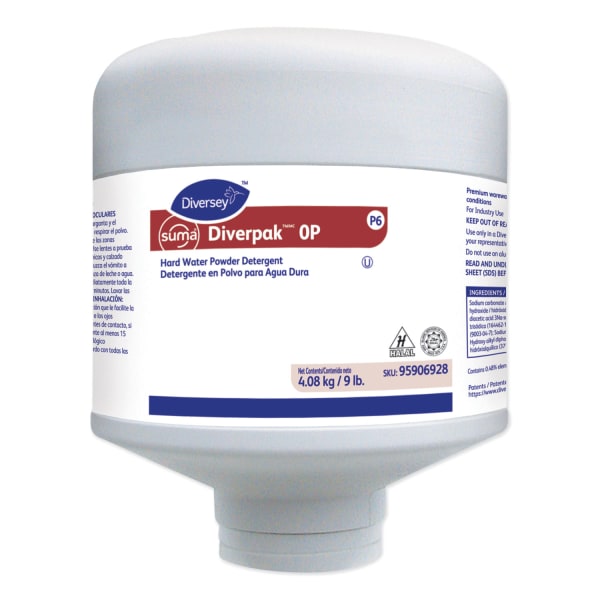 Diversey Suma Diverpak  OP Hard Water Powder Detergent, 9 lb Capsule