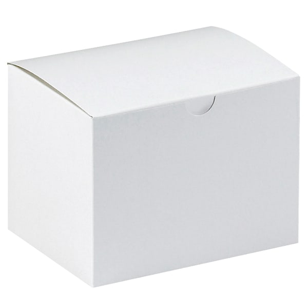 Partners Brand Gift Boxes, 6inL x 4 1/2inW x 4 1/2inH, 100% Recycled, White, Case Of 100