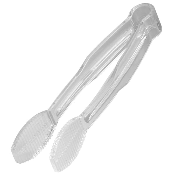 Cambro Plastic Tongs, Flat Grip, 6in, Clear, Pack Of 12 Tongs