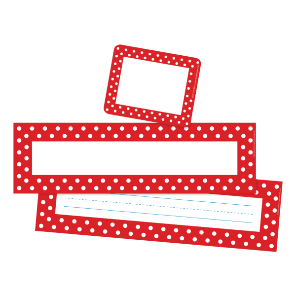 Barker Creek Name Tag & Name Plate Set, Red/White Dot