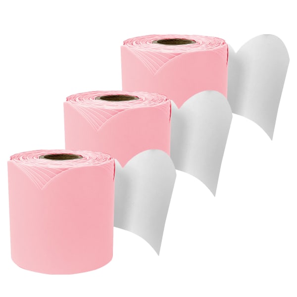 Carson Dellosa Education Rolled Scalloped Bulletin Board Border, Dusty Rose, 65 Feet, Pack Of 3