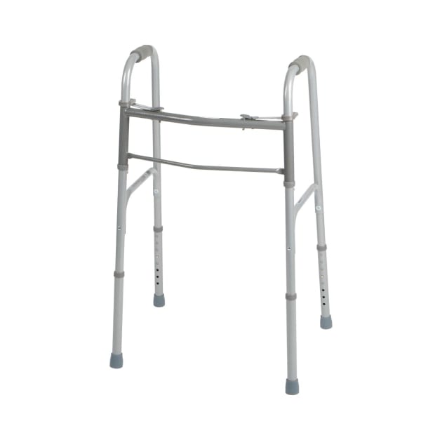 Medline Deluxe Adjustable Aluminum/Steel Folding Walker, 25in - 32inH, 400-Lb Capacity