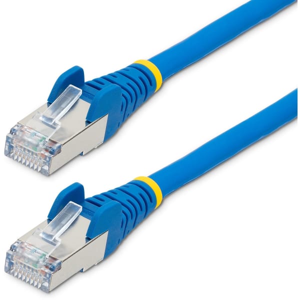 StarTech.com 10ft CAT6a Ethernet Cable, Blue Low Smoke Zero Halogen (LSZH) 10 GbE 100W PoE S/FTP Snagless RJ-45 Network Patch Cord - 10ft Blue Low Smoke Zero Halogen (LSZH) Shielded CAT6A Ethernet Cable - 10GbE Multi Gigabit 1/2.5/5/10Gbps