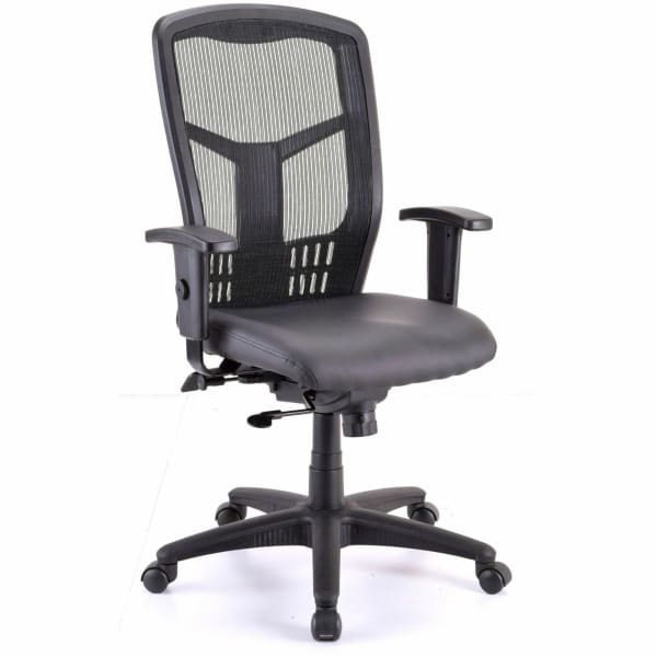 Lorell Executive High-back Swivel Chair - Antimicrobial Vinyl Seat Material - High Back - 5-star Base - Black - Armrest - 1 Each