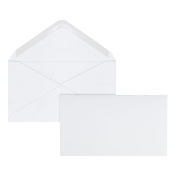 Office Depot Brand Envelopes, 3-5/8in x 6-1/2in, Gummed Seal, White, Box Of 100