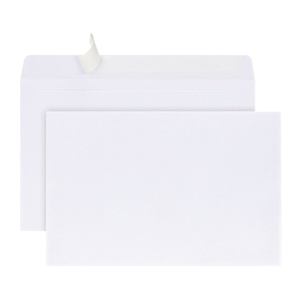 Office Depot Brand Greeting Card Envelopes, A9, 5-3/4in x 8-3/4in, Clean Seal, White, Box Of 100