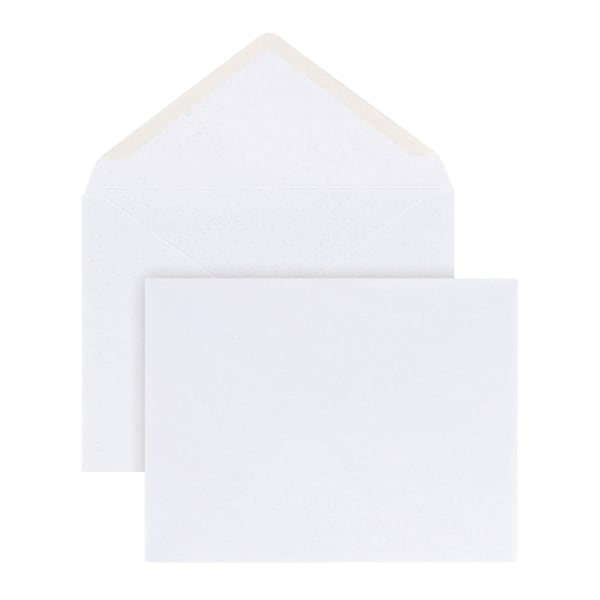 Office Depot Brand Invitation Envelopes, A2, 4-3/8in x 5-3/4in, Gummed Seal, White, Box Of 100