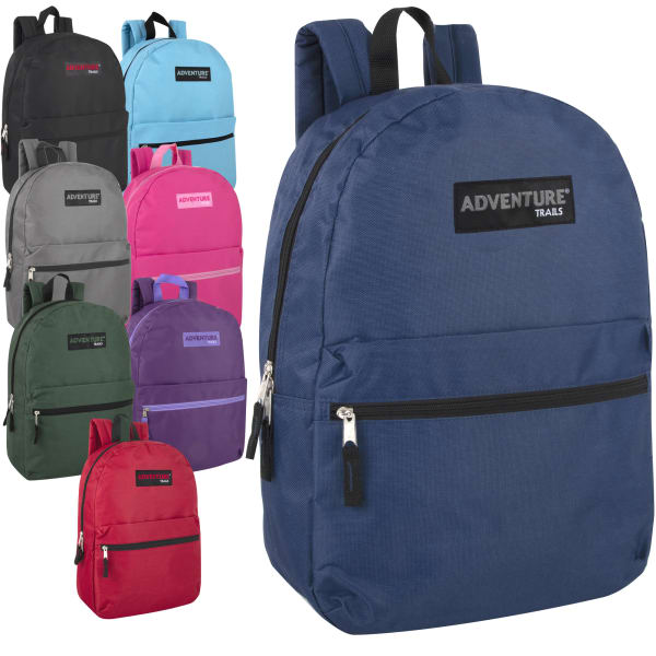 Trailmaker Classic Backpacks, Assorted Colors, Pack Of 24 Backpacks