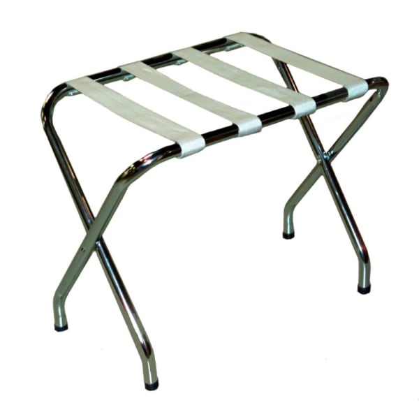 CSL Flat Top Metal Luggage Rack, 20inH x 26inW x 16inD, Chrome/Silver