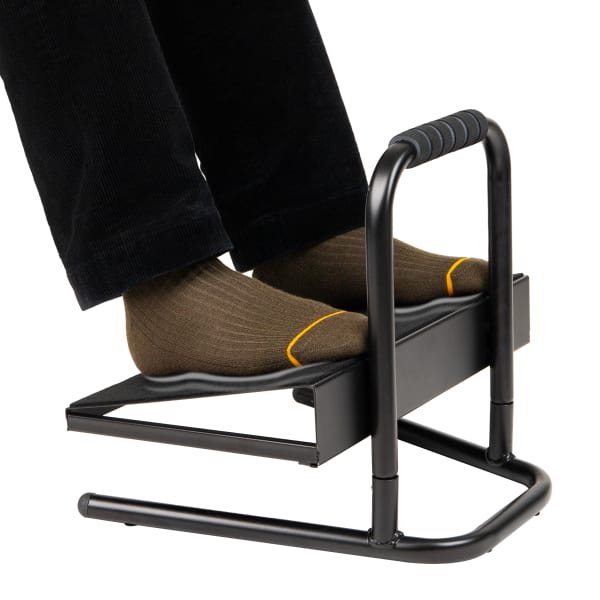 Mind Reader Height Adjustable Ergonomic Footrest, 14-1/2inH x 14-1/4inW x 15inD, Black