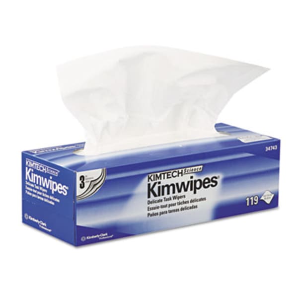 KIMTECH Delicate Task Wipers - Pop-Up Box - For Laboratory - Absorbent - White - 119/Box - 100 / Box